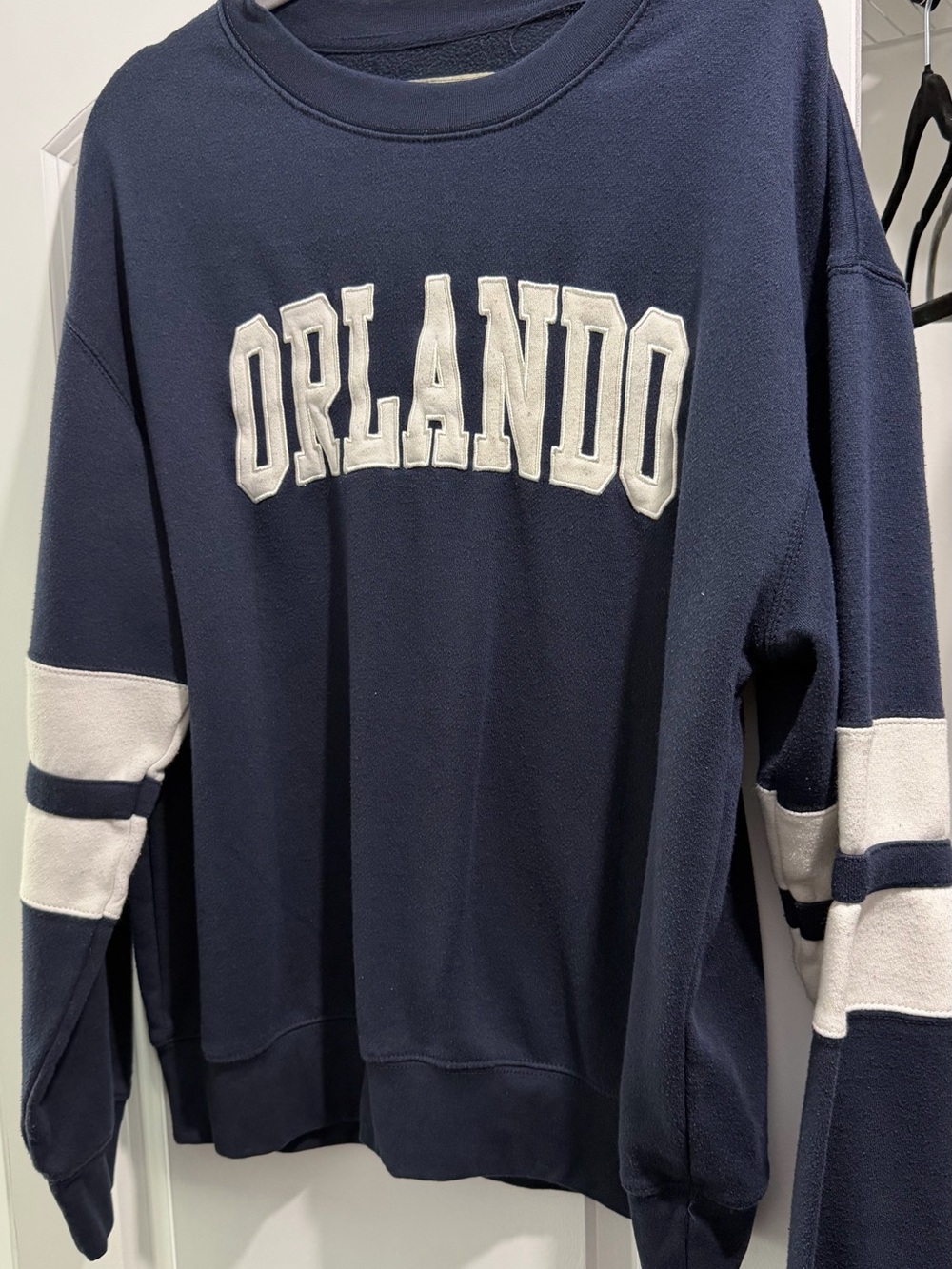 Orlando Navy Crewneck Sweatshirt with White Lettering